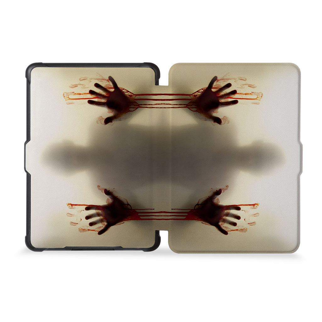 the whole front and back view of personalized kindle case paperwhite case with Horror design