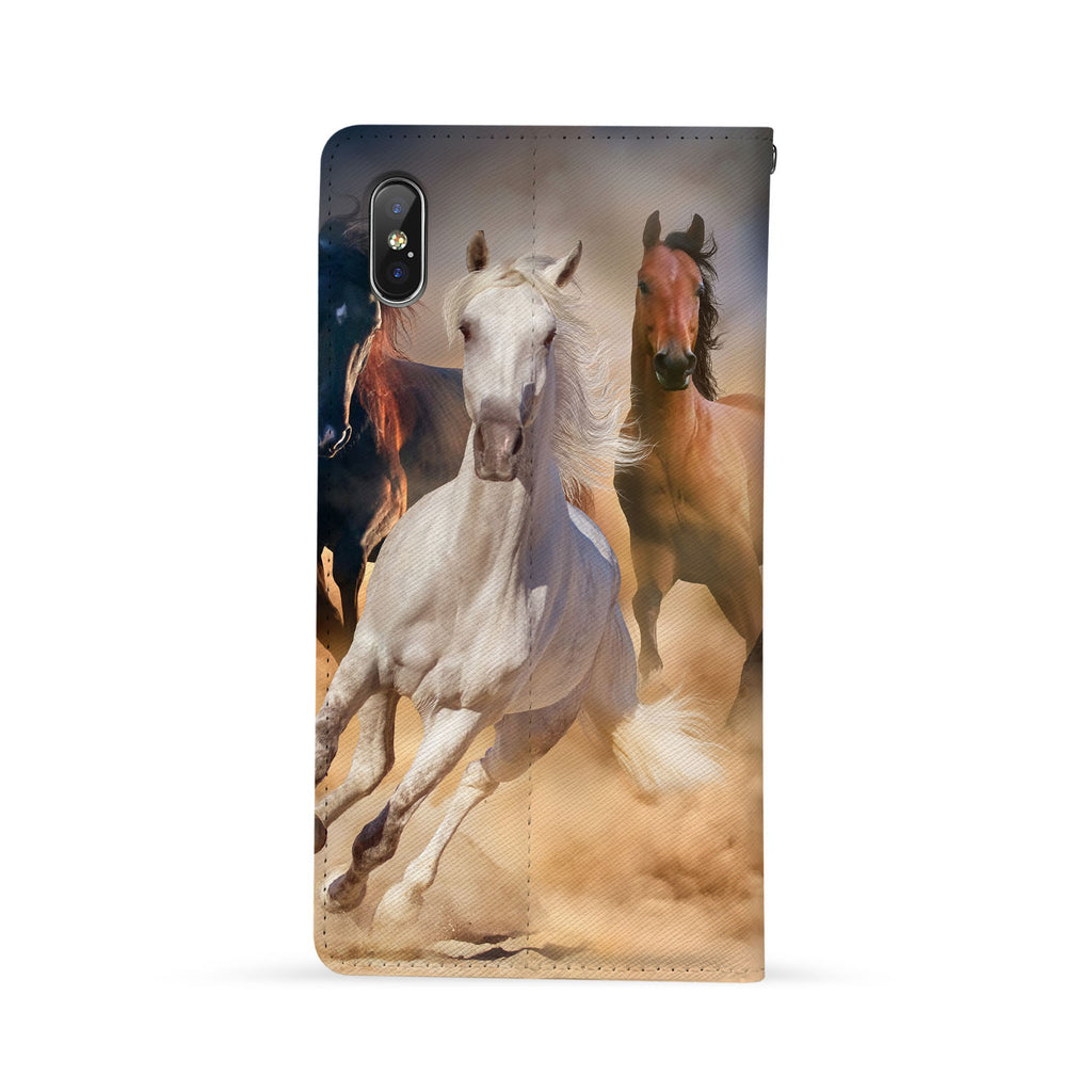 Back Side of Personalized iPhone Wallet Case with Horse design - swap