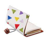 opened view of midori style traveler's notebook with Geometry Pattern design