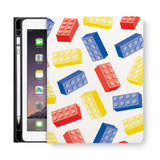 frontview of personalized iPad folio case with Retro Game design