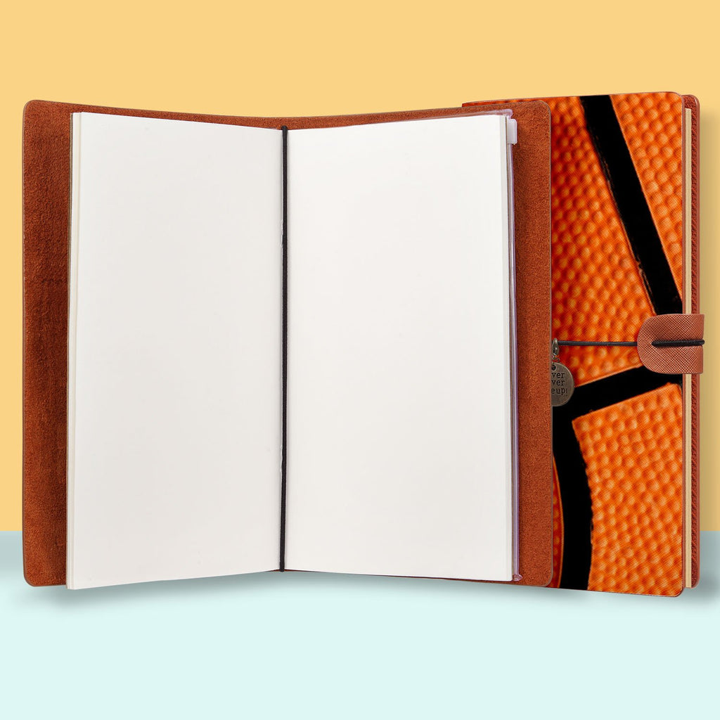 the front top view of midori style traveler's notebook with Sport design