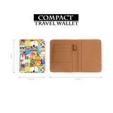 compact size of personalized RFID blocking passport travel wallet with Whimsy Patterns design
