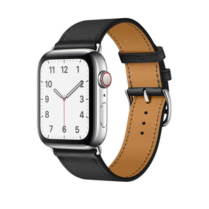 Single Tour Genuine Leather Band for Apple Watch - Black