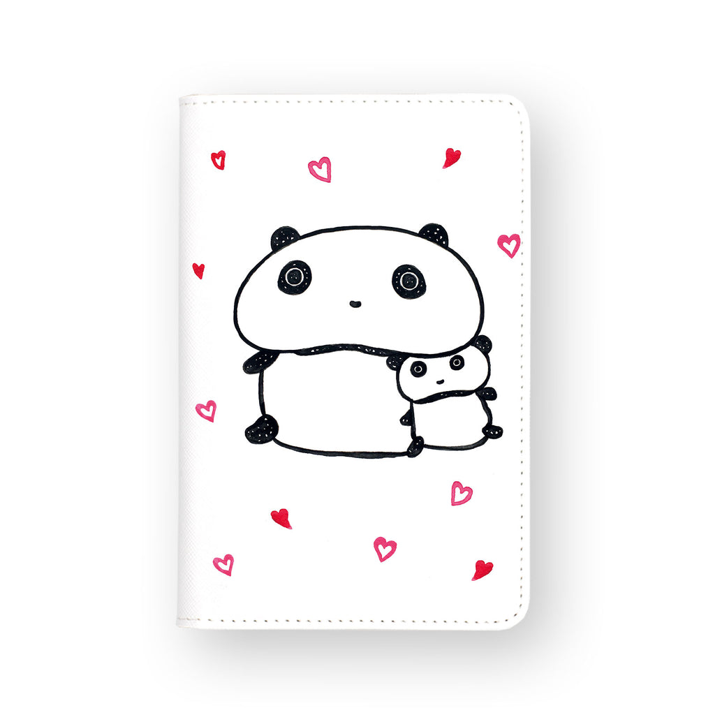 front view of personalized RFID blocking passport travel wallet with Panda Love design