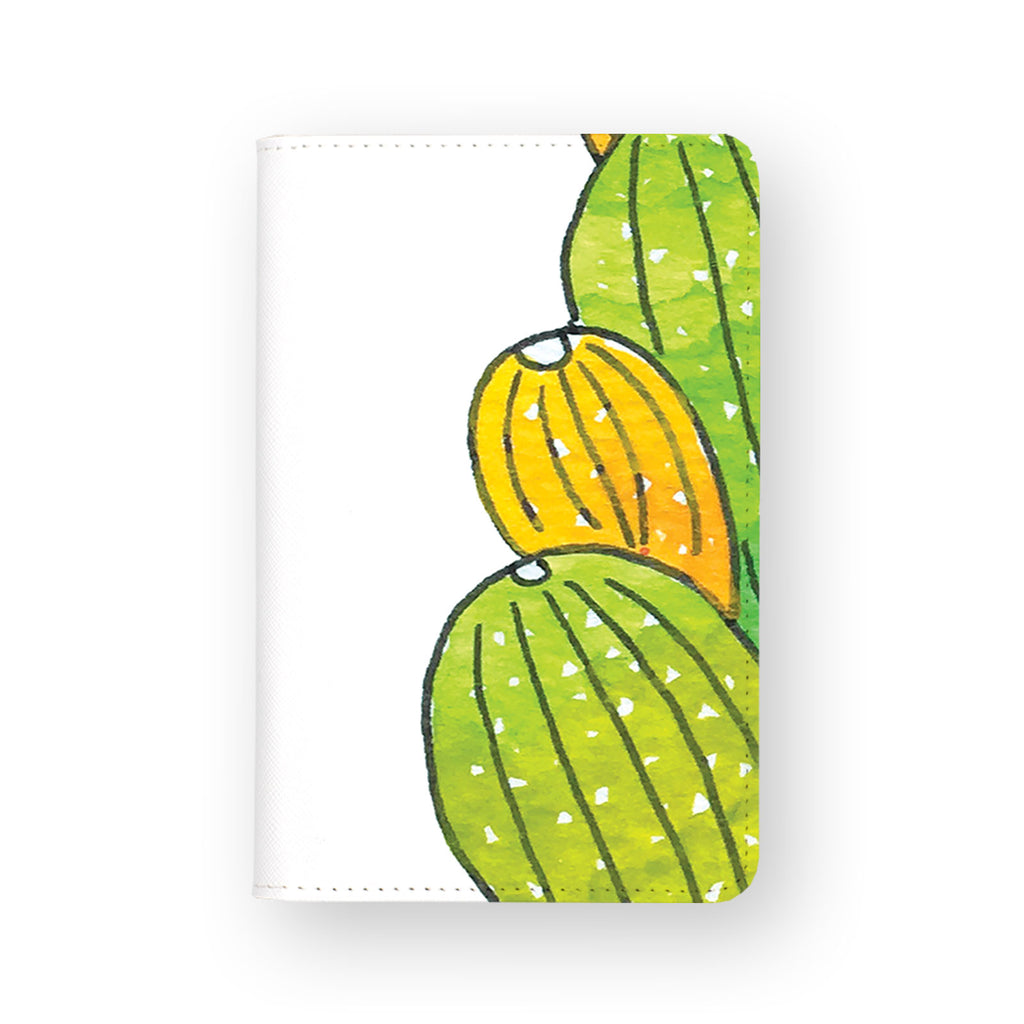 front view of personalized RFID blocking passport travel wallet with Cactus Colorful design
