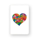 front view of personalized RFID blocking passport travel wallet with Love Heart design