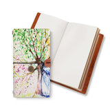 opened midori style traveler's notebook with Watercolor Flower design