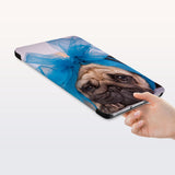a hand is holding the Personalized Samsung Galaxy Tab Case with Dog design
