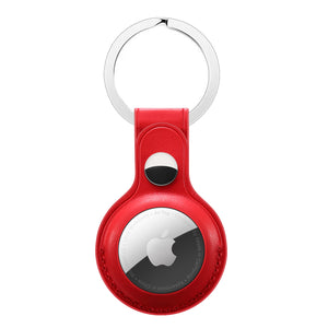 Leather Key Ring for AirTag - Red