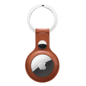 Leather Key Ring for AirTag - Brown