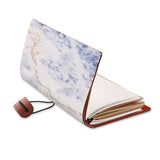 opened view of midori style traveler's notebook with Marble design