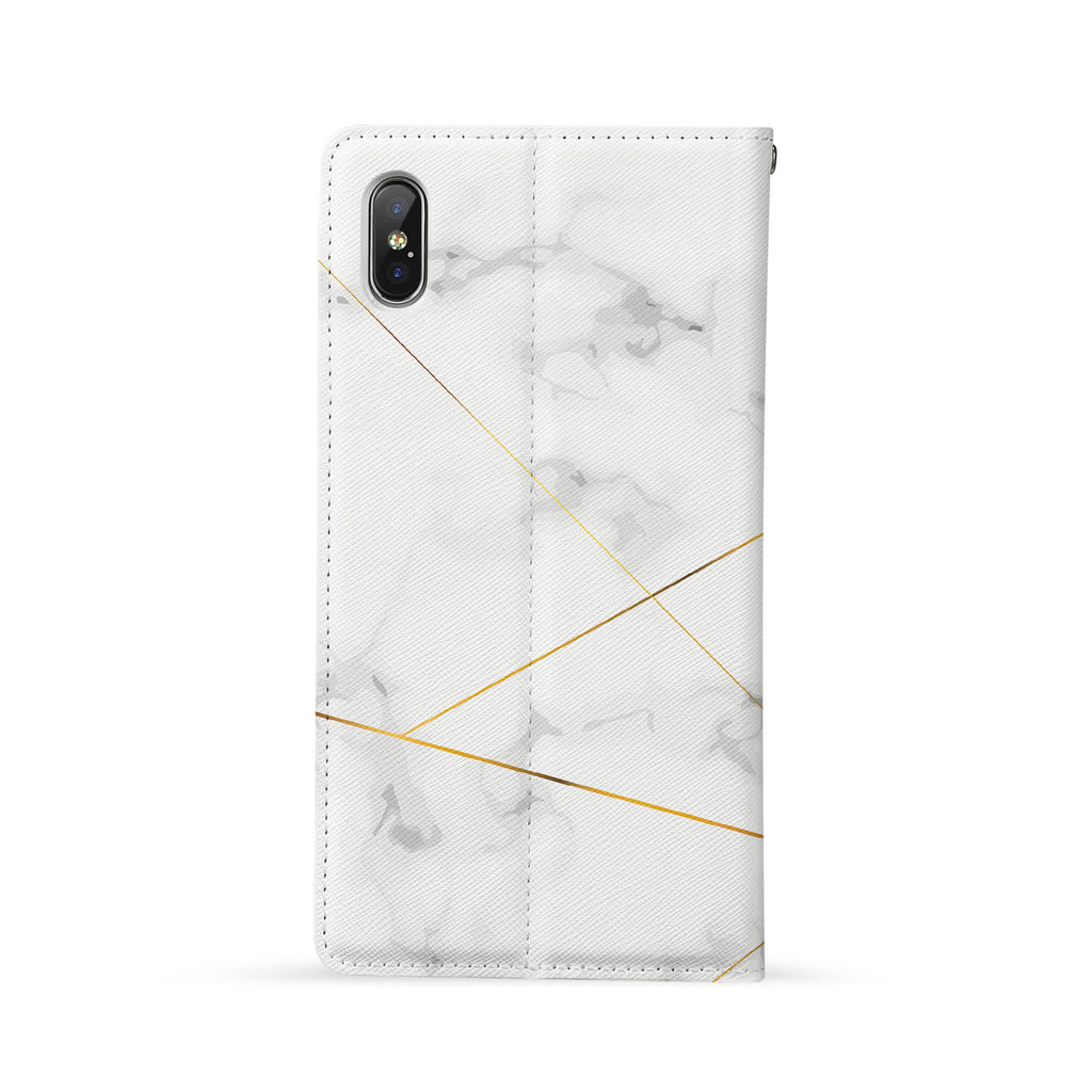 Back Side of Personalized iPhone Wallet Case with Marble 2020 design - swap