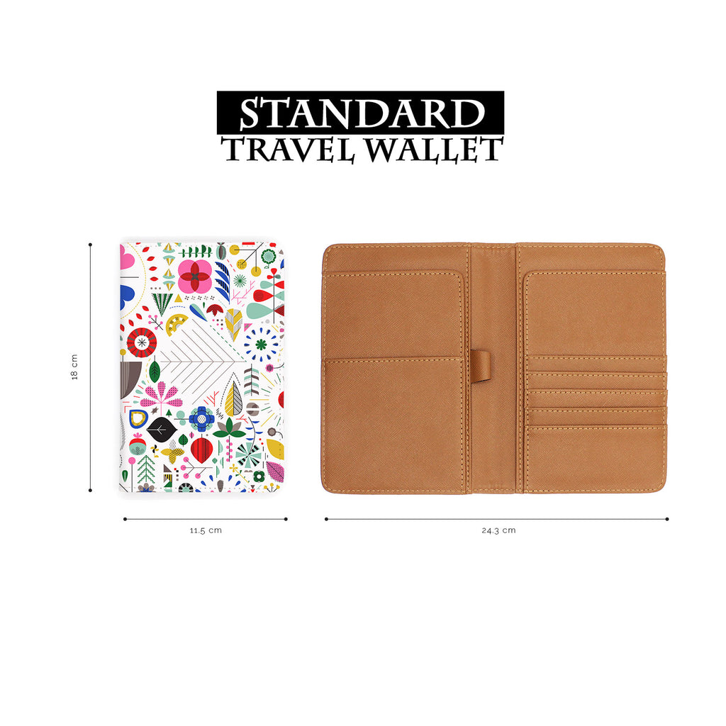standard size of personalized RFID blocking passport travel wallet with Geometric Floral Patterns design