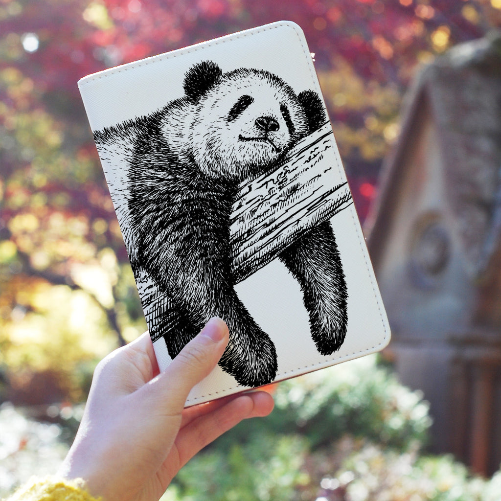a girl holding personalized RFID blocking passport travel wallet with Cute Animal design