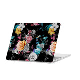 personalized microsoft laptop case features a lightweight two-piece design and Black Flower print