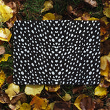 flat view of personalized RFID blocking passport travel wallet with Polka Dot design