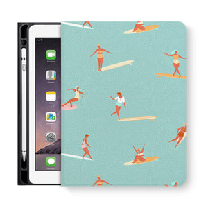 frontview of personalized iPad folio case with Summer design