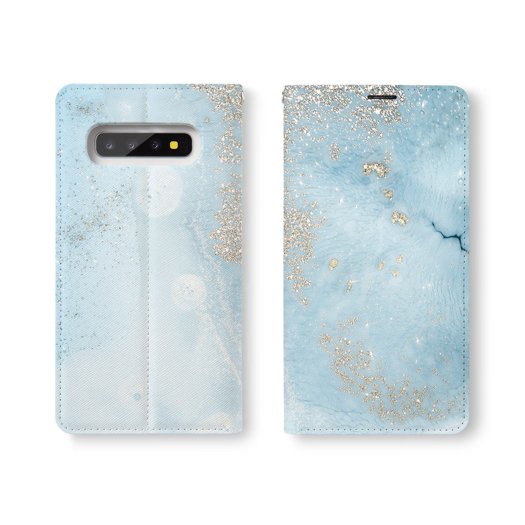 Personalized Samsung Galaxy Wallet Case with Marble Gold desig marries a wallet with an Samsung case, combining two of your must-have items into one brilliant design Wallet Case. 