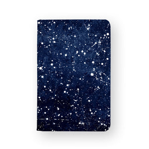 front view of personalized RFID blocking passport travel wallet with Galaxy Universe design