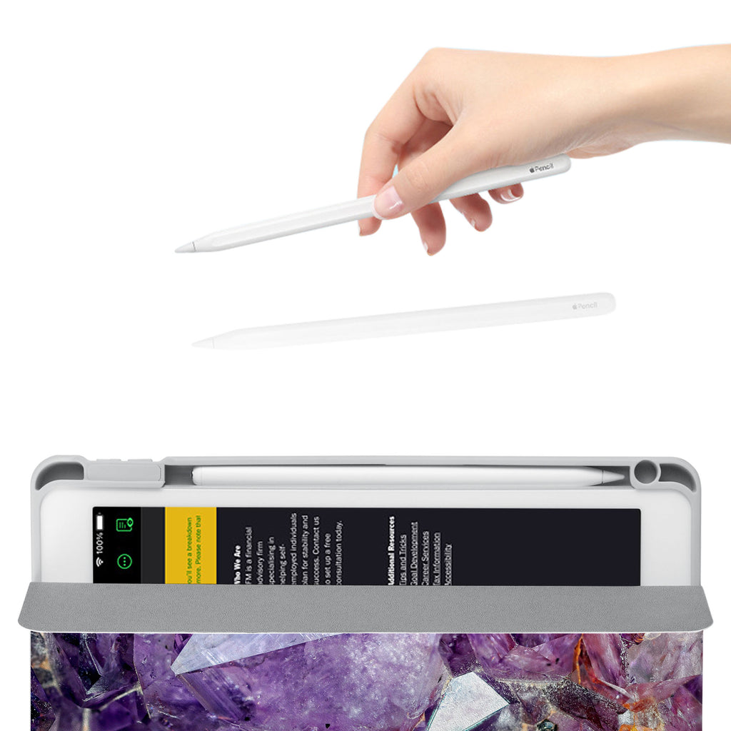 Vista Case iPad Premium Case with Crystal Diamond Design has an integrated holder for Apple Pencil so you never have to leave your extra tech behind. - swap