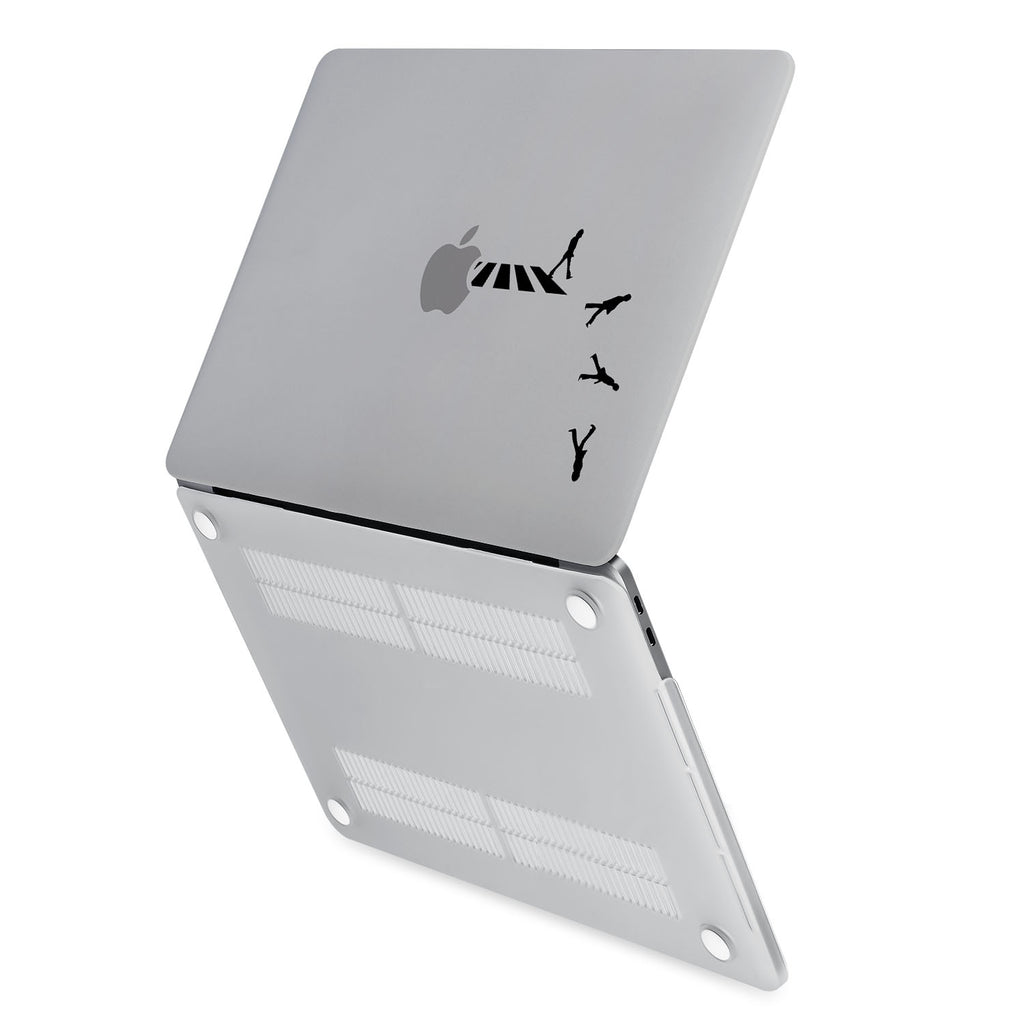 hardshell case with Rock And Roll design has rubberized feet that keeps your MacBook from sliding on smooth surfaces