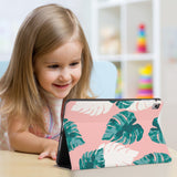 Enjoy the videos or books on a movie stand mode with the personalized iPad folio case with Pink Flower 2 design