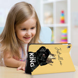 Enjoy the videos or books on a movie stand mode with the personalized iPad folio case with Dog Fun design