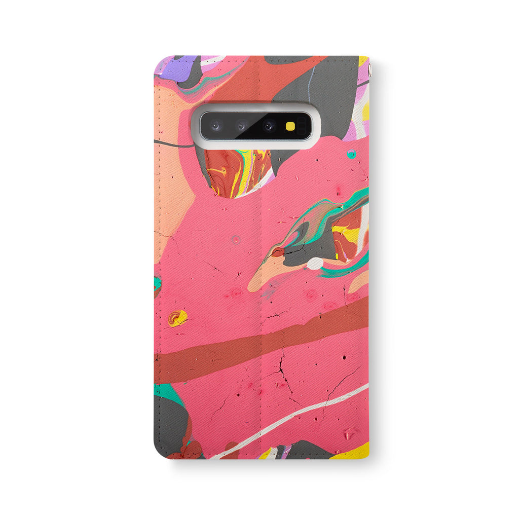 Back Side of Personalized Samsung Galaxy Wallet Case with Abstract1 design - swap