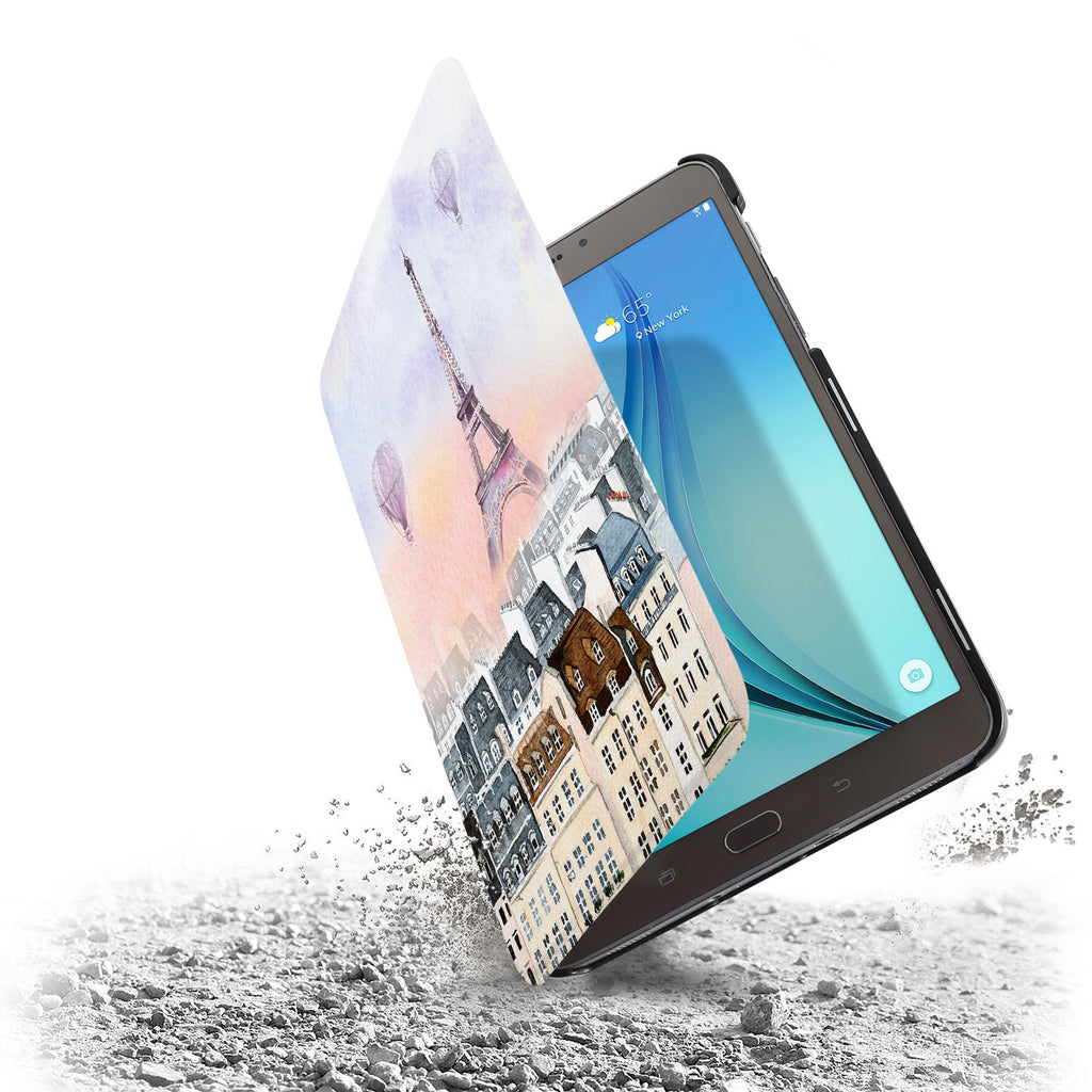 the drop protection feature of Personalized Samsung Galaxy Tab Case with Travel design