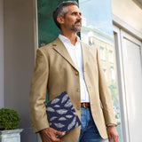 A business man carrying personalized microsoft surface case with Feather design in the park