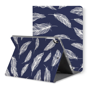The back view of personalized iPad folio case with Feather design - swap