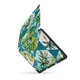 personalized iPad case with pencil holder and Tropical Leaves design