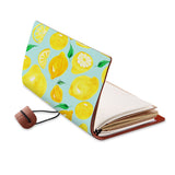 opened view of midori style traveler's notebook with Fruit design