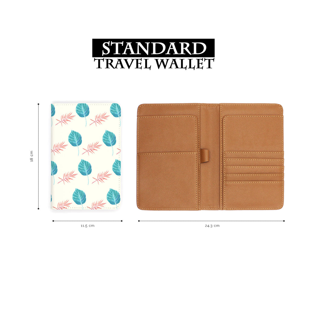 standard size of personalized RFID blocking passport travel wallet with Tropical Leaves design