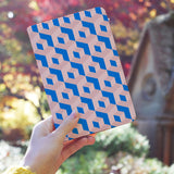a girl holding personalized RFID blocking passport travel wallet with 3D Patterns design