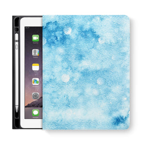 frontview of personalized iPad folio case with Winter design