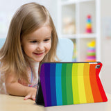 Enjoy the videos or books on a movie stand mode with the personalized iPad folio case with Rainbow design