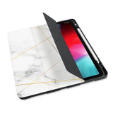 personalized iPad case with pencil holder and Marble 2020 design - swap