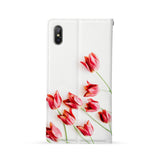 Back Side of Personalized Huawei Wallet Case with Flat Flower design - swap
