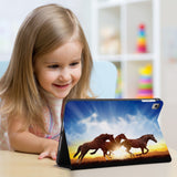 Enjoy the videos or books on a movie stand mode with the personalized iPad folio case with Horse design