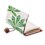 opened view of midori style traveler's notebook with Flat Flower design