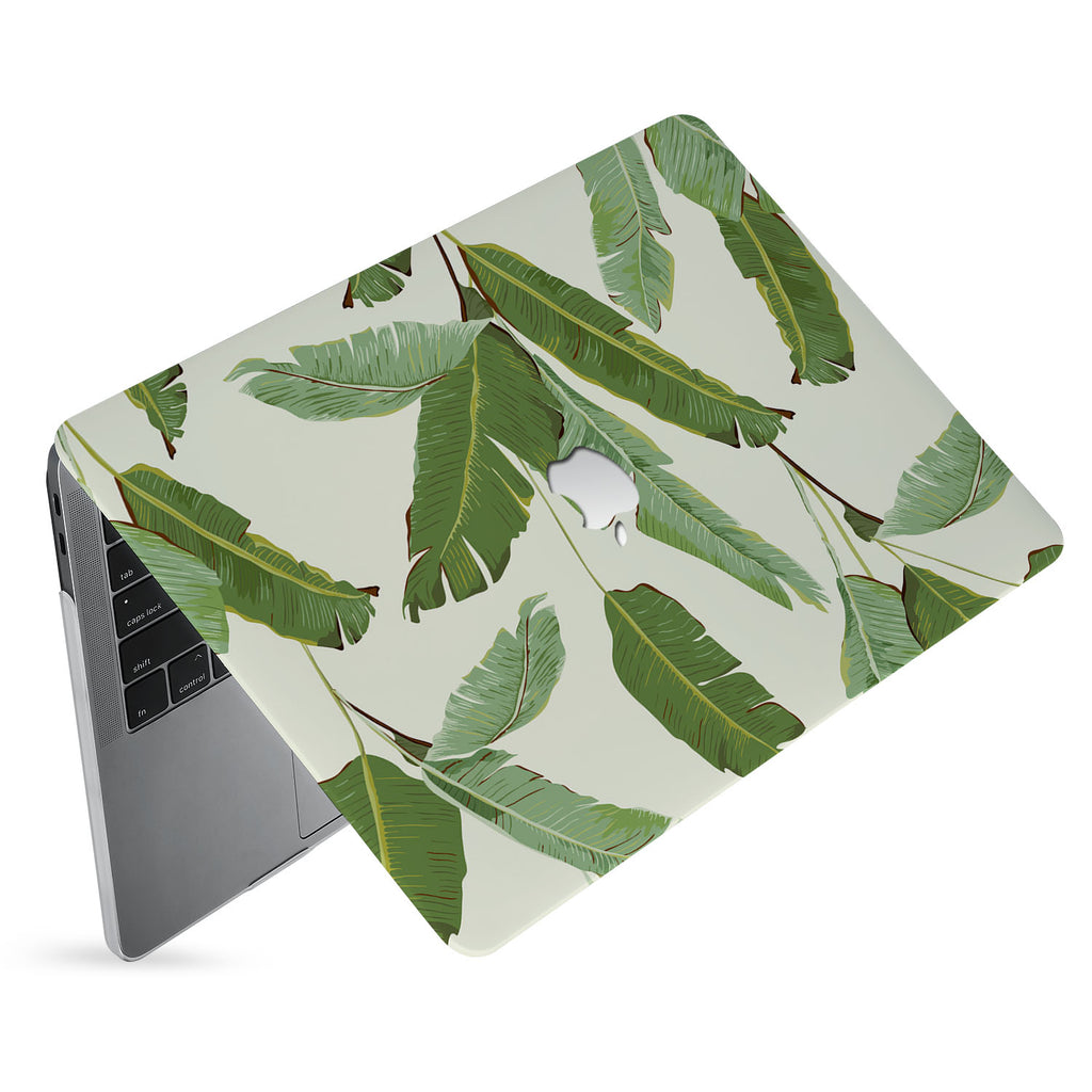 hardshell case with Green Leaves design has matte finish resists scratches