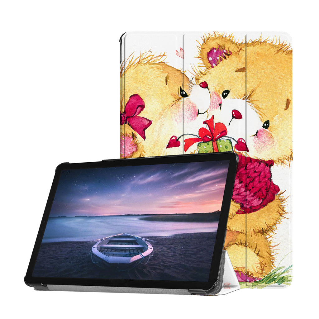 Personalized Samsung Galaxy Tab Case with Bear design provides screen protection during transit