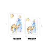 comparison of two sizes of personalized RFID blocking passport travel wallet with Clipart Nativity design