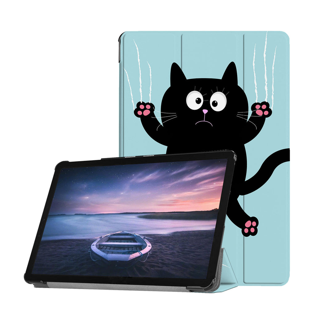 Personalized Samsung Galaxy Tab Case with Cat Kitty design provides screen protection during transit