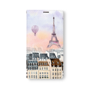 Front Side of Personalized Samsung Galaxy Wallet Case with Travel design