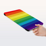 a hand is holding the Personalized Samsung Galaxy Tab Case with Rainbow design