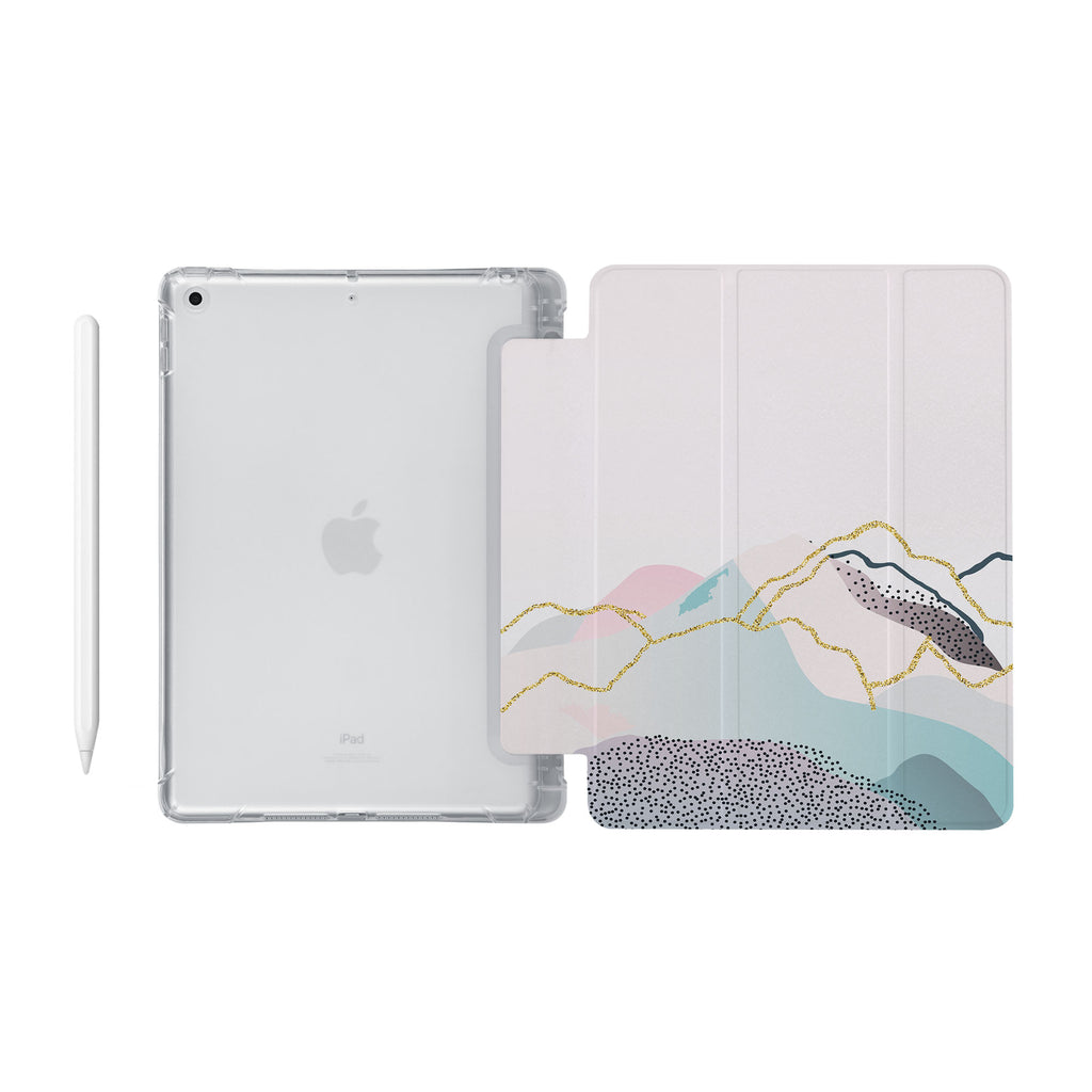 iPad SeeThru Casd with Marble Art Design Fully compatible with the Apple Pencil