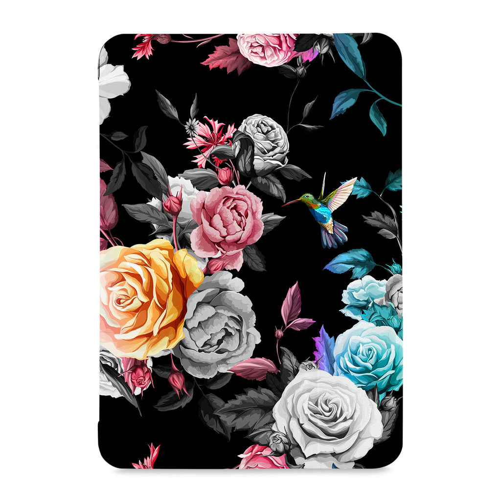 the front view of Personalized Samsung Galaxy Tab Case with Black Flower design