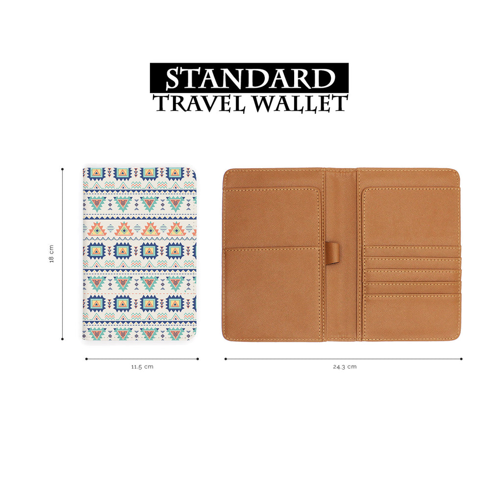 standard size of personalized RFID blocking passport travel wallet with Tribal Patterns design